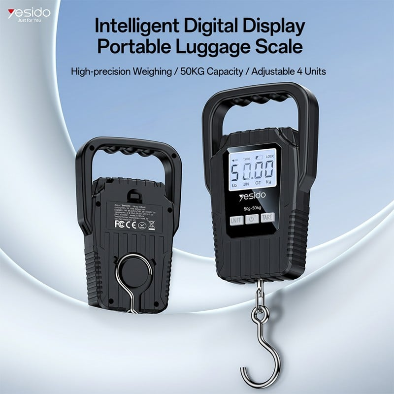 Yesido MG44 Portable Digital Luggage Scale with LED Display and 50KG Capacity